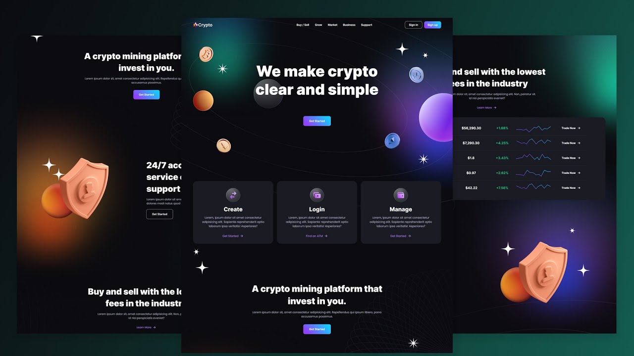 Crypto Dashboard UI Design